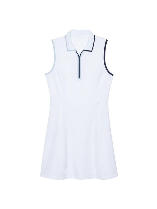 Women's Contrast Nylon Sleeveless Short Dress Snow - G/FORE - BALAAN 1