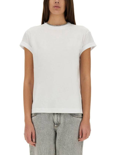 Crew Neck Turn-Up Sleeve Short Sleeve T-Shirt White - BRUNELLO CUCINELLI - BALAAN 2