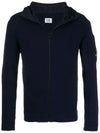 Arm Lens Detail Zip-Up Hoodie Navy - CP COMPANY - BALAAN 2