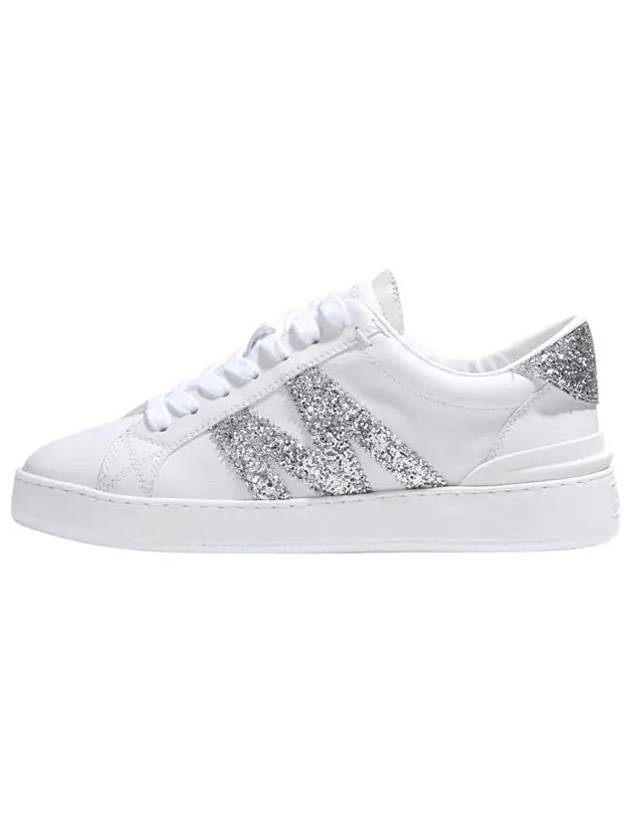 Monaco M Trainer Glitter Embellished Low Top Sneakers White - MONCLER - BALAAN 4