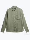 Regular Clean Linen Long Sleeve Shirt Oil Green - J.LINDEBERG - BALAAN 2