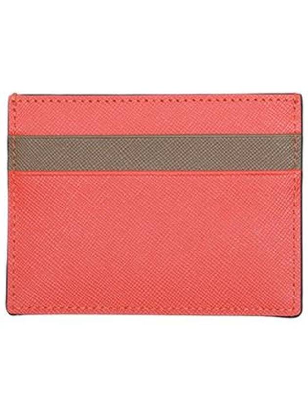 Bicolor Leather Card Wallet Red - MARNI - BALAAN 3