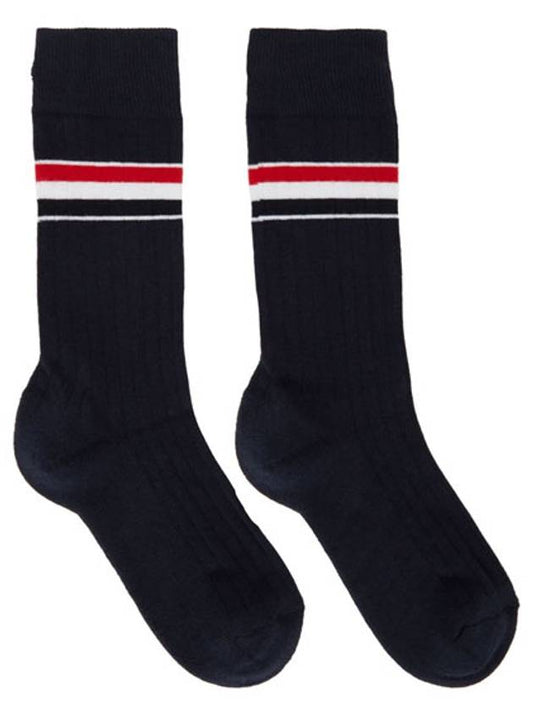 Athletic Mid Striped Socks Socks Navy - THOM BROWNE - BALAAN.