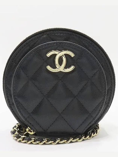 AP3922 Black color caviar round chain cross bag - CHANEL - BALAAN 2