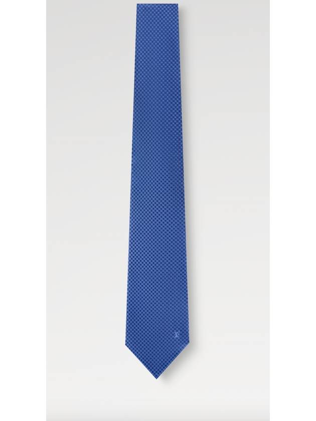 Men's Micro Damier Tie Blue - LOUIS VUITTON - BALAAN 3