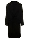 Virgin Wool Oversized Fit Single Coat Black - AMI - BALAAN 2