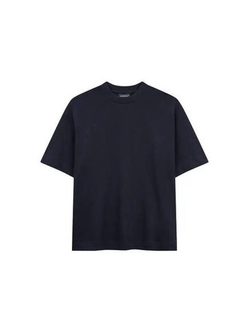 Men s Rib Crew Neck Short Sleeve T Shirt Navy - EMPORIO ARMANI - BALAAN 1