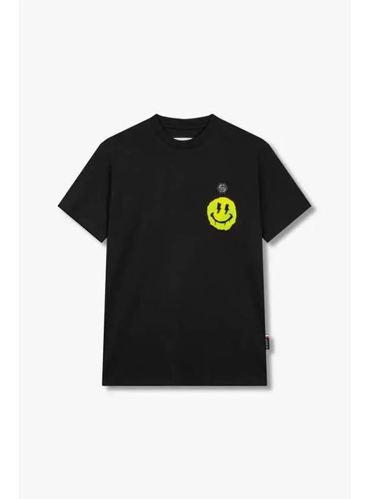 Men s Smile Waffen Crew Neck T Shirt Black - PHILIPP PLEIN - BALAAN 1