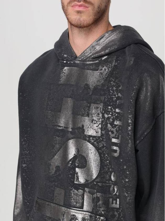 S Boxt Metallic Logo Hoodie Black - DIESEL - BALAAN 5