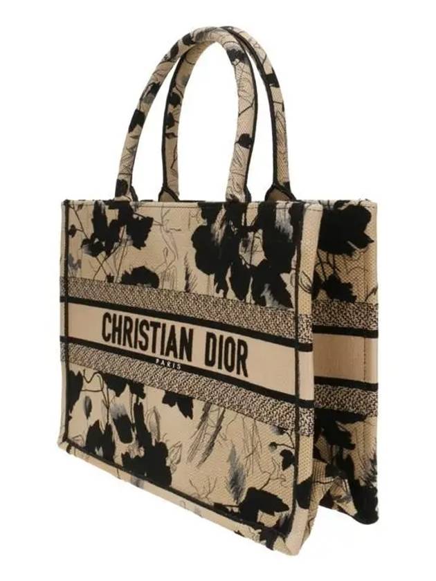 Fleurs Mystiques Embroiderey Medium Book Tote Bag Black Beige - DIOR - BALAAN 3