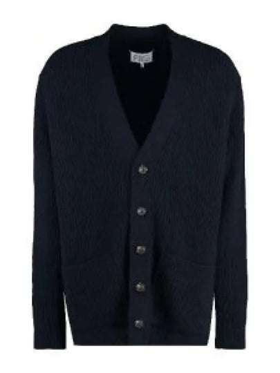 Back Stitched Virgin Wool Cardigan Navy - MAISON MARGIELA - BALAAN 2