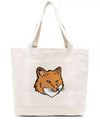 Fox Head Print Tote Bag Ecru - MAISON KITSUNE - BALAAN 2