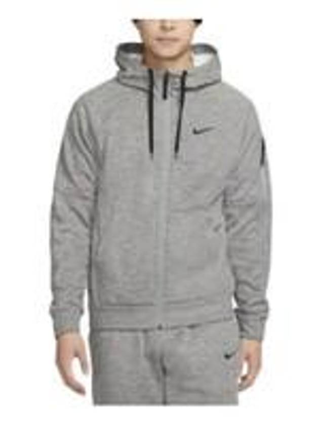 Men's Therma Fit Full Zip Fitness Hooded Jacket Dark Grey - NIKE - BALAAN 2