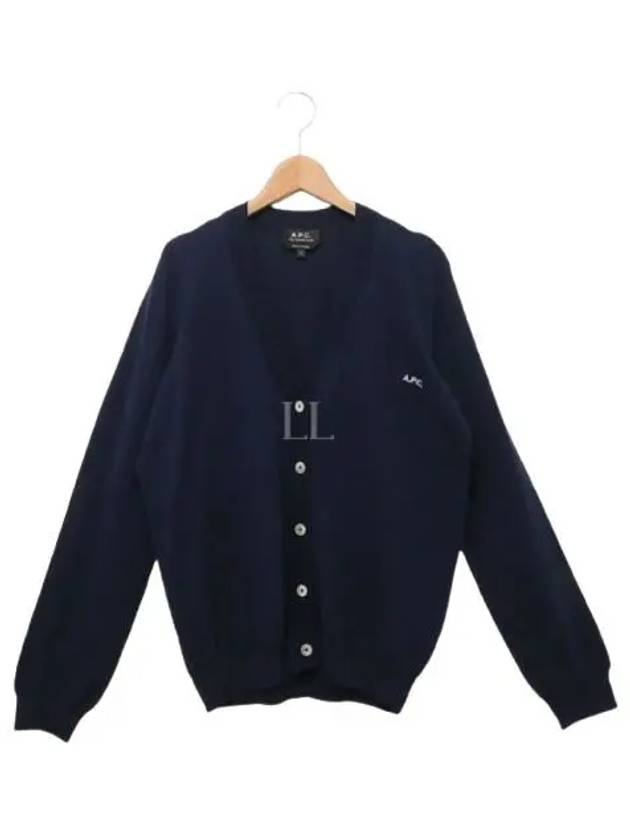 Bella Logo Embroidery Cardigan Dark Navy Blue - A.P.C. - BALAAN 2