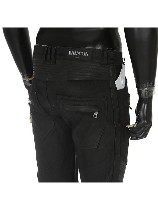 Back Pocket Embossed Logo Denim Jeans Black - BALMAIN - BALAAN.