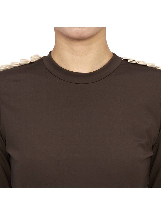 Pleated Trim Long Sleeve T-Shirt Brown - JW ANDERSON - BALAAN 8