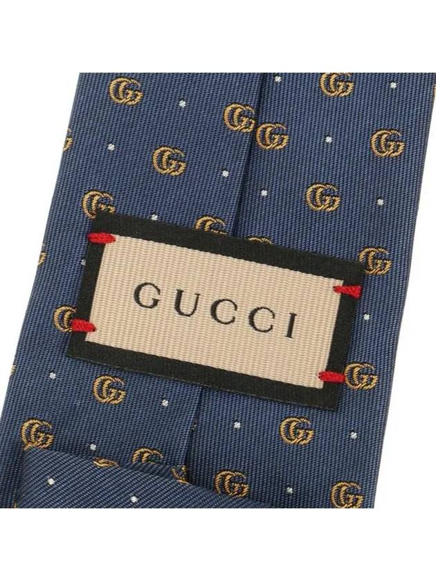 GG Polka Dot Silk Jacquard Tie Blue - GUCCI - BALAAN 5