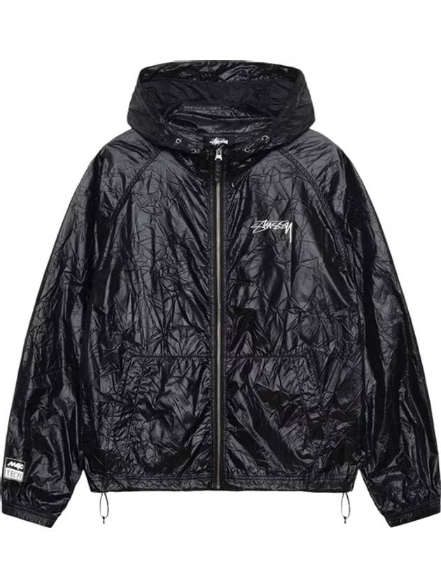 Beach Shell Wrinkled Nylon Windbreaker Black - STUSSY - BALAAN 1