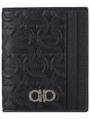 Embossed Logo Flap Gancini Card Wallet Black - SALVATORE FERRAGAMO - BALAAN 2