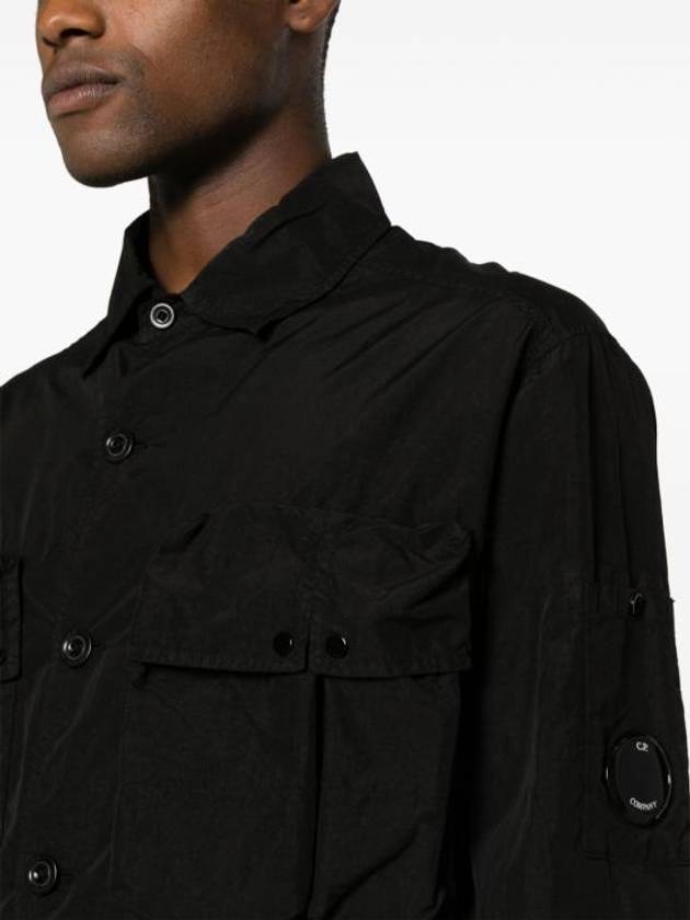 Flat Nylon Utility Over Long Sleeve Shirt Black - CP COMPANY - BALAAN 5