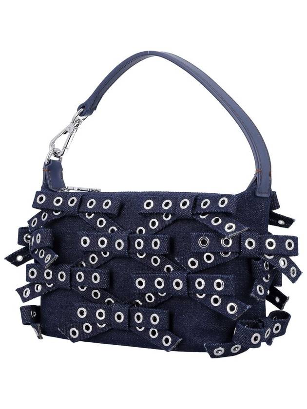 Ganni Denim Small Bow Eyelet Butterfly Pouch Bag - GANNI - BALAAN 3