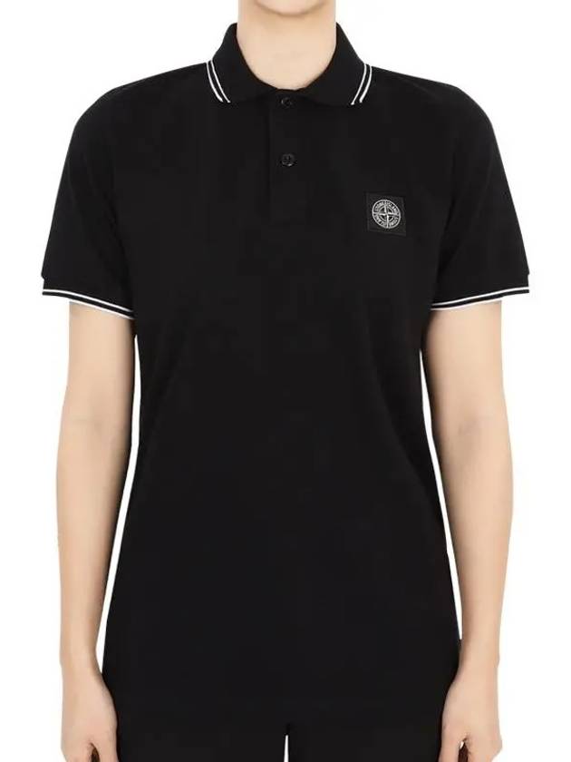 Kids Logo Patch Polo Shirt Black - STONE ISLAND - BALAAN 2