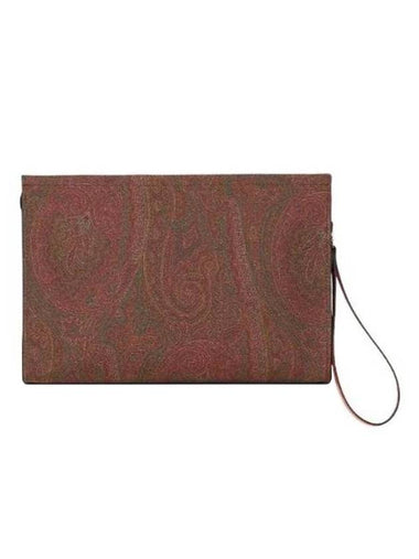 Paisley Print Clutch Bag Brown - ETRO - BALAAN 1