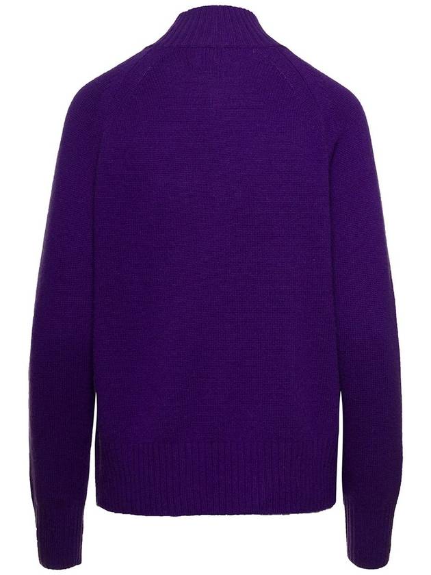 Violet Mockneck Sweater With Ribbed Trim In Cashmere Woman - ALLUDE - BALAAN 2