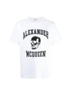 Skull Logo Print Short Sleeve T-shirt White - ALEXANDER MCQUEEN - BALAAN 1