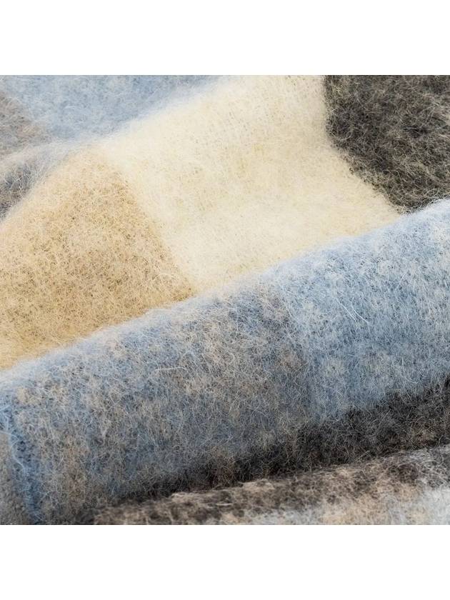 Check Mohair Muffler Blue Beige Black - ACNE STUDIOS - BALAAN 4