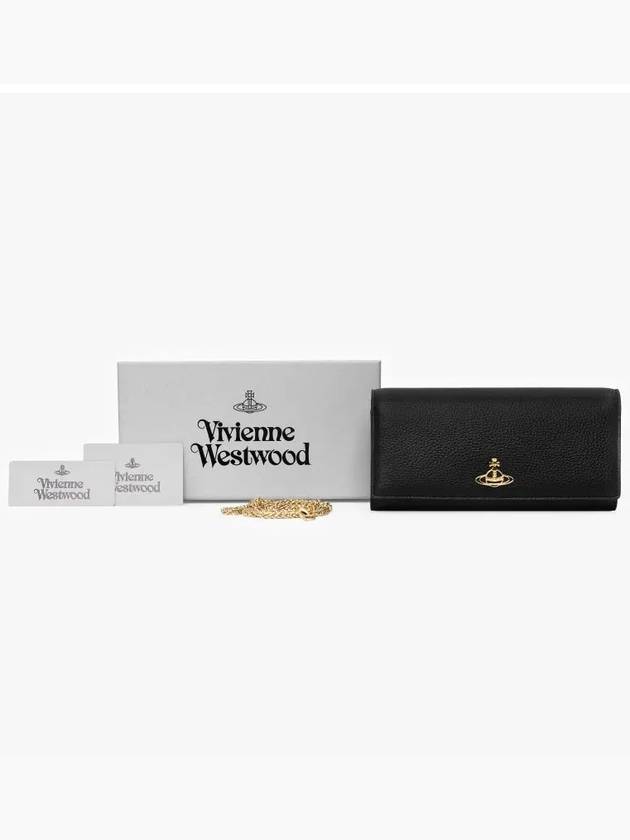 Gold Logo Chain Long Wallet Black - VIVIENNE WESTWOOD - BALAAN 4