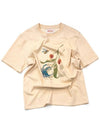 Men's I4ST01BE Hazy Withered Flower TShirt Beige - IOEDLE - BALAAN 1