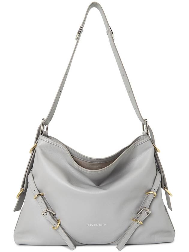 Voyou Medium Leather Shoulder Bag Grey - GIVENCHY - BALAAN 2