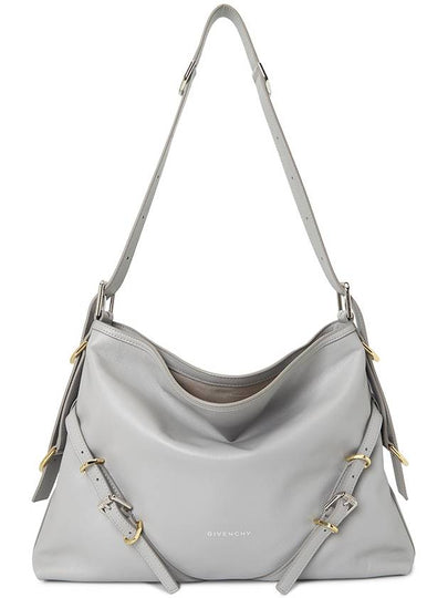 Voyou Medium Leather Shoulder Bag Grey - GIVENCHY - BALAAN 2