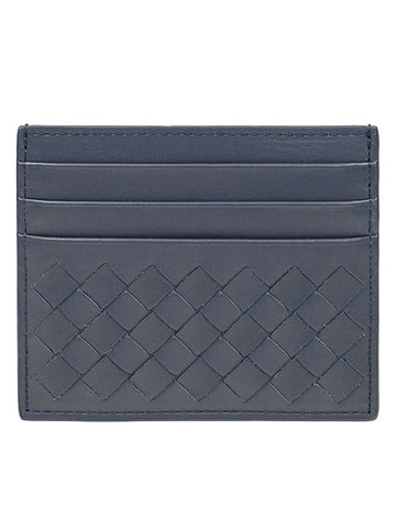 Intrecciato 3-Fold Card Wallet Navy - BOTTEGA VENETA - BALAAN 1