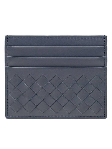 Intrecciato 3-Fold Card Wallet Navy - BOTTEGA VENETA - BALAAN 1