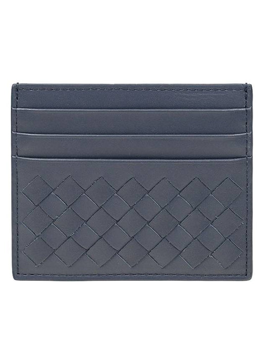 Intrecciato 3-fold card wallet navy - BOTTEGA VENETA - BALAAN.