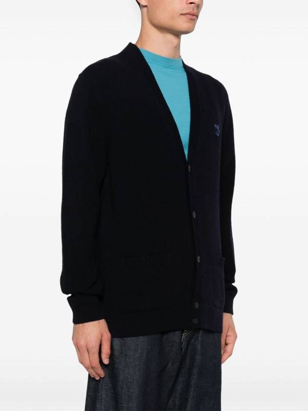 Bold Fox Head Patch Regular Lambswool Cardigan Navy - MAISON KITSUNE - BALAAN 6