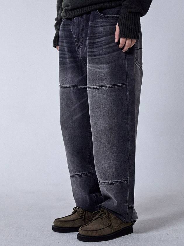 Washed Wide Denim Pants Black - OGARP - BALAAN 1