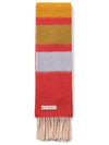 Striped Alpaca Embroidered Logo Muffler Red - MARNI - BALAAN 4