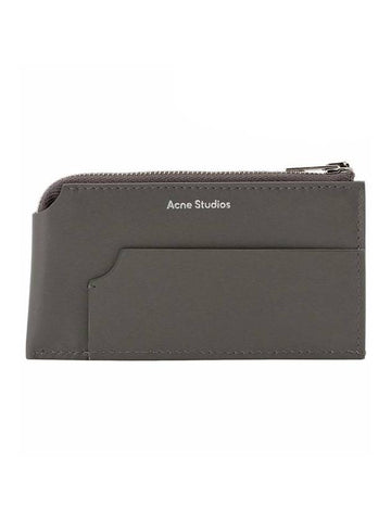 Logo Zipper Card Wallet  Dark Grey - ACNE STUDIOS - BALAAN 1