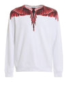 Red Ghost Wings Printing Crew Neck Sweatshirt White - MARCELO BURLON - BALAAN 1