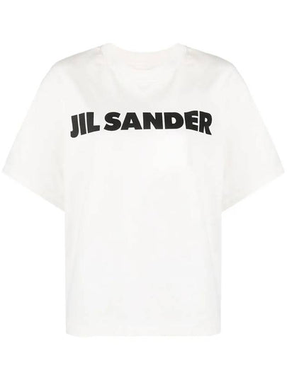 Logo Round Short Sleeve T-Shirt Natural - JIL SANDER - BALAAN 2