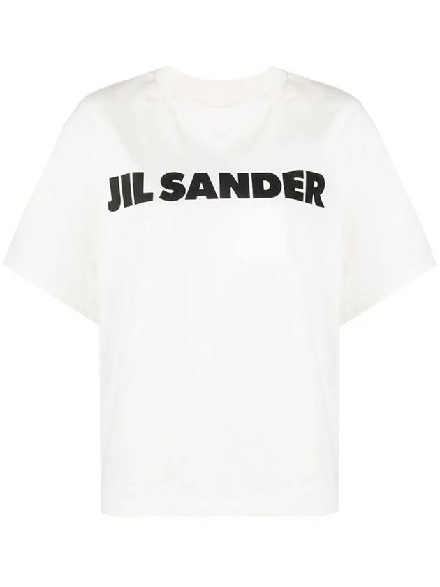 Logo Round Short Sleeve T-Shirt Natural - JIL SANDER - BALAAN 3