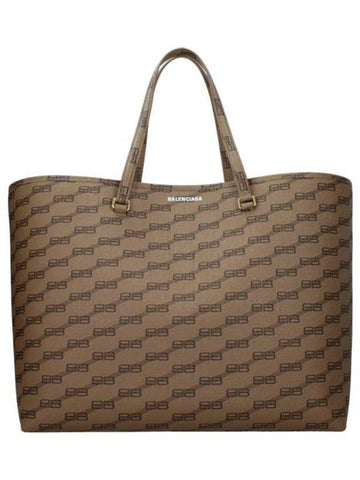 BB Monogram Large Shopper Tote Bag Brown - BALENCIAGA - BALAAN 1