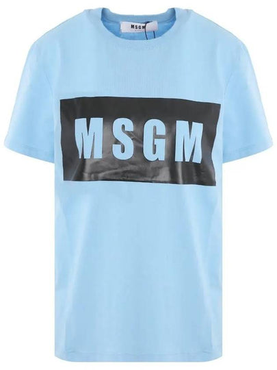 2442MDM195 184299 82 Light Blue Round Tee - MSGM - BALAAN 2