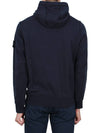 Logo Patch Drawstring Hoodie Navy - STONE ISLAND - BALAAN 5