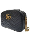 GG Marmont Matelasse Small Chain Shoulder Bag Black - GUCCI - BALAAN 3