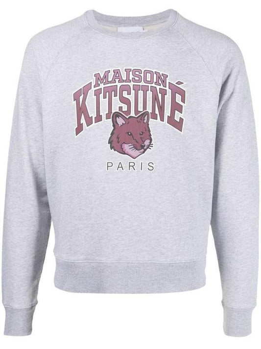 Campus Fox Sweatshirt Light Gray Melange - MAISON KITSUNE - BALAAN 1
