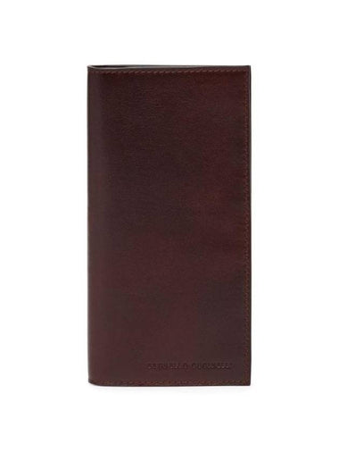 Calfskin Maxi Card Wallet Burgundy - BRUNELLO CUCINELLI - BALAAN 1